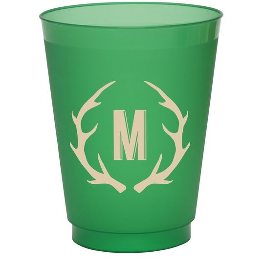 Antlers Initial Colored Shatterproof Cups